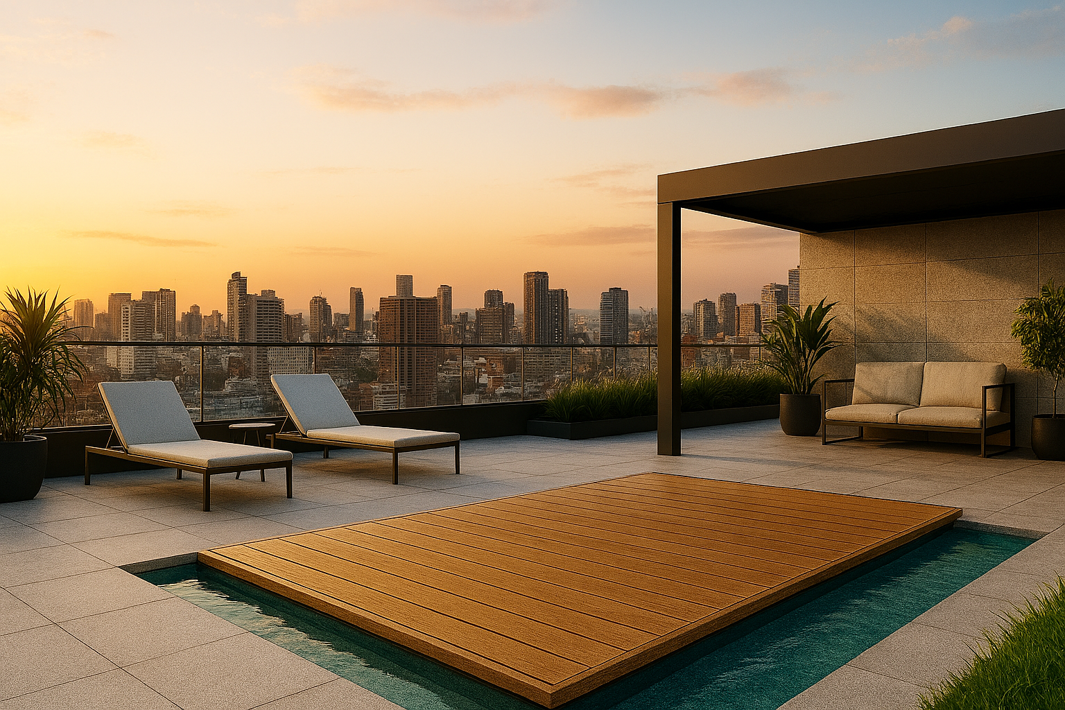 Piscinas transitables en espacios urbanos reducidos